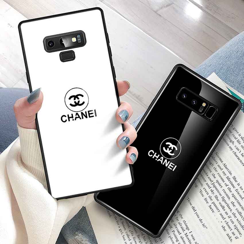 ギャラクシーs10plus ケース ガラス背面 chanel