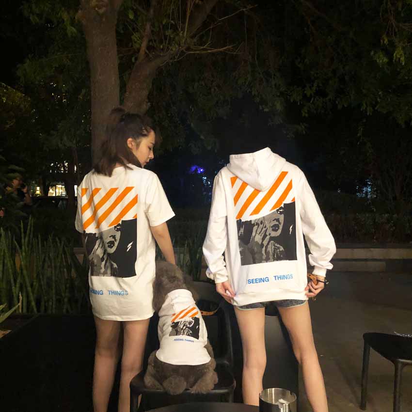 犬パーカー ペアルック Offwhite