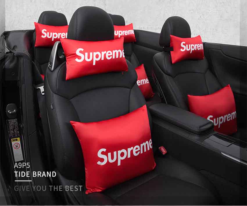 SUPREME クッションセット 車載用 オシャレ ネックパッド 腰クッション