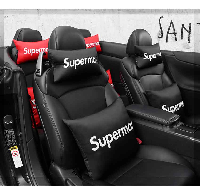 SUPREME クッションセット 車載用 オシャレ ネックパッド 腰クッション