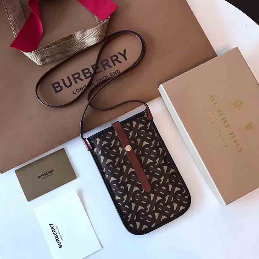 バーバリー 携帯ポーチ スタイリッシュ Burberry バッグ 多機能 レザー 