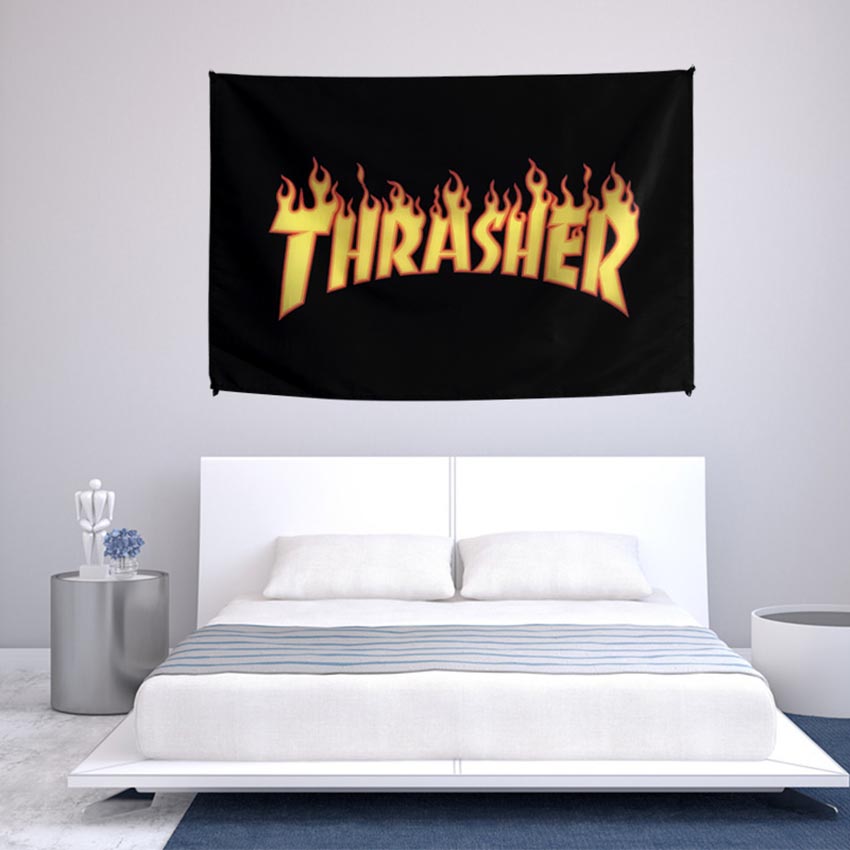 THRASHER 壁掛け布 個性的