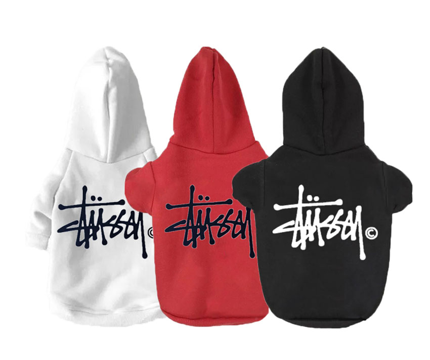 小型犬用 帽子付きパーカー stussy