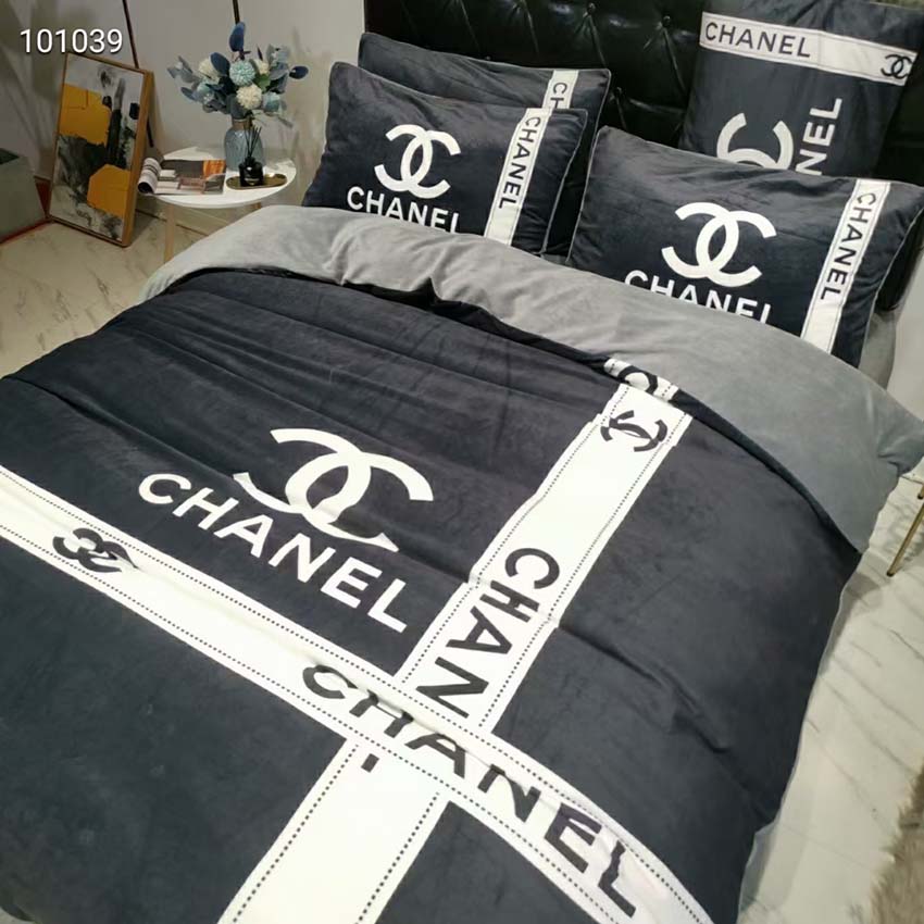 ベッドカバーセット4点 ふわふわ chanel