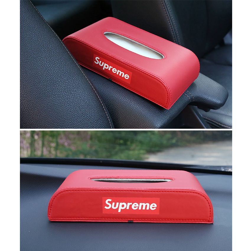 レザーティッシュボックス Supreme 車