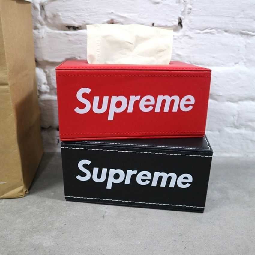 SUPREME ティッシュケース レザー