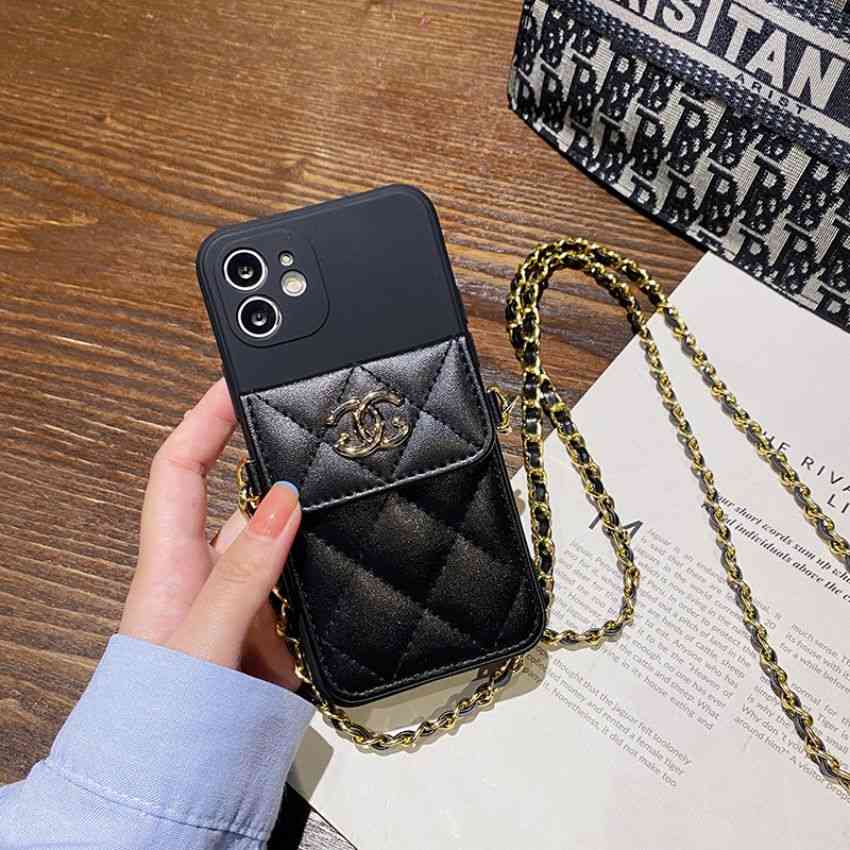 Galaxy s20+/s10 plusケース チェーン付き chanel