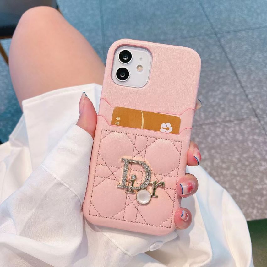 DIOR iPhone12 ケース カードケース付き ピンク - その他