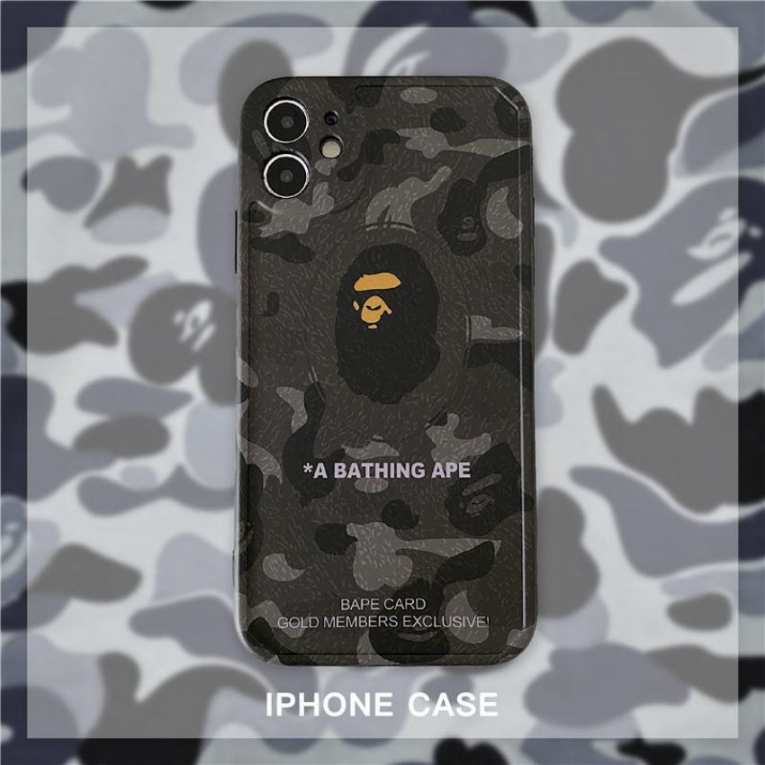 A BATHING APE アイフォン13 12PROケース 迷彩柄 猿 IPHONE11 PRO MAX 