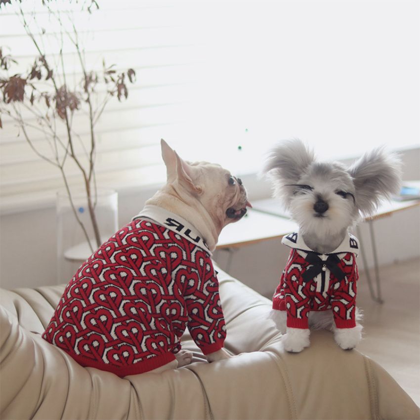 バーバリー風 小型犬服 ニット