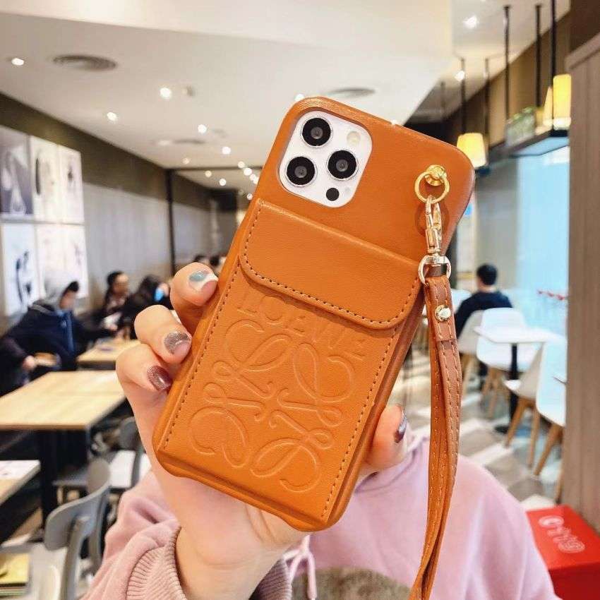 LOEWE ロエベ iPhone14promax ストラップ ケース シリコン - iPhone用