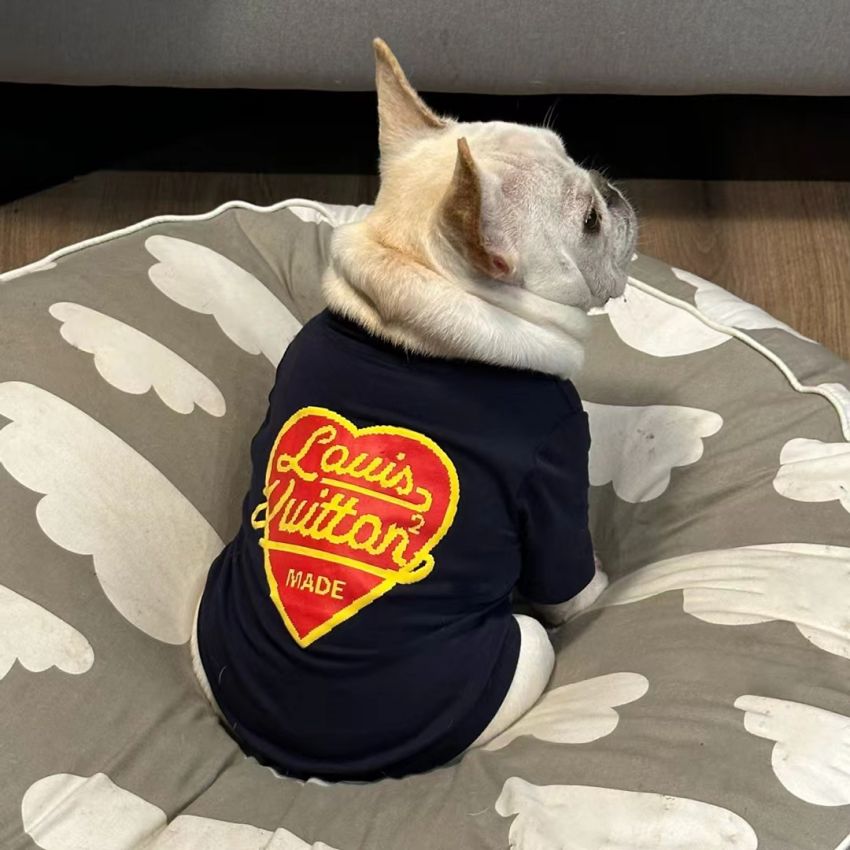 ルイヴィトン 犬夏服 tシャツ