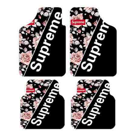 Supreme LV 車フロアマット セット おしゃれ シュプリーム カーマット