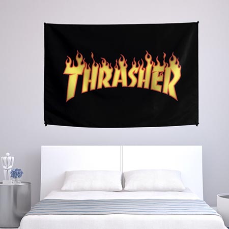 THRASHER 壁掛け布 個性的