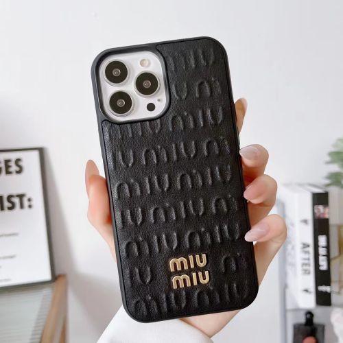 新品　MIU MIU　ミュウミュウ　iPhone 14　スマホケースブラック