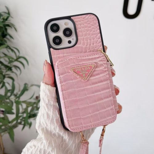 プラダ　iPhone14 スマホケース　ピンク